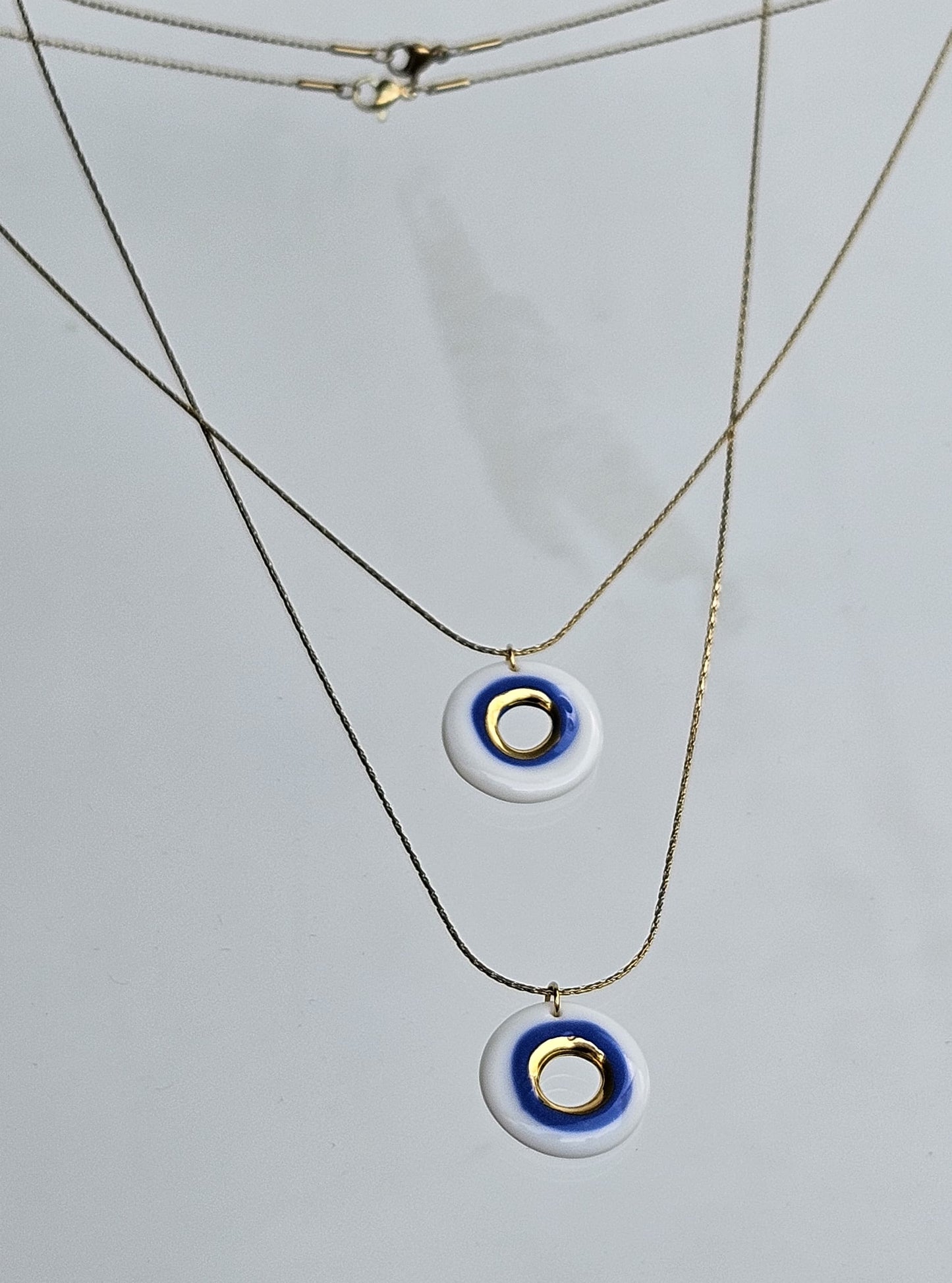 Nokta Porcelain Evil Eye Pendant Necklace