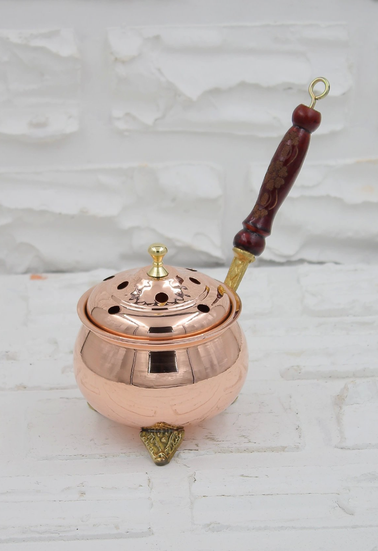 Göbekli Copper Incense Burner & Oil Diffuser