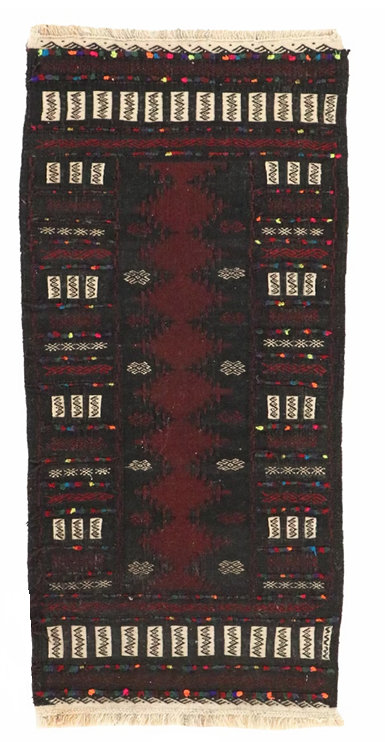 2'4 x 5' Vintage Cicim Wool Accent Rug