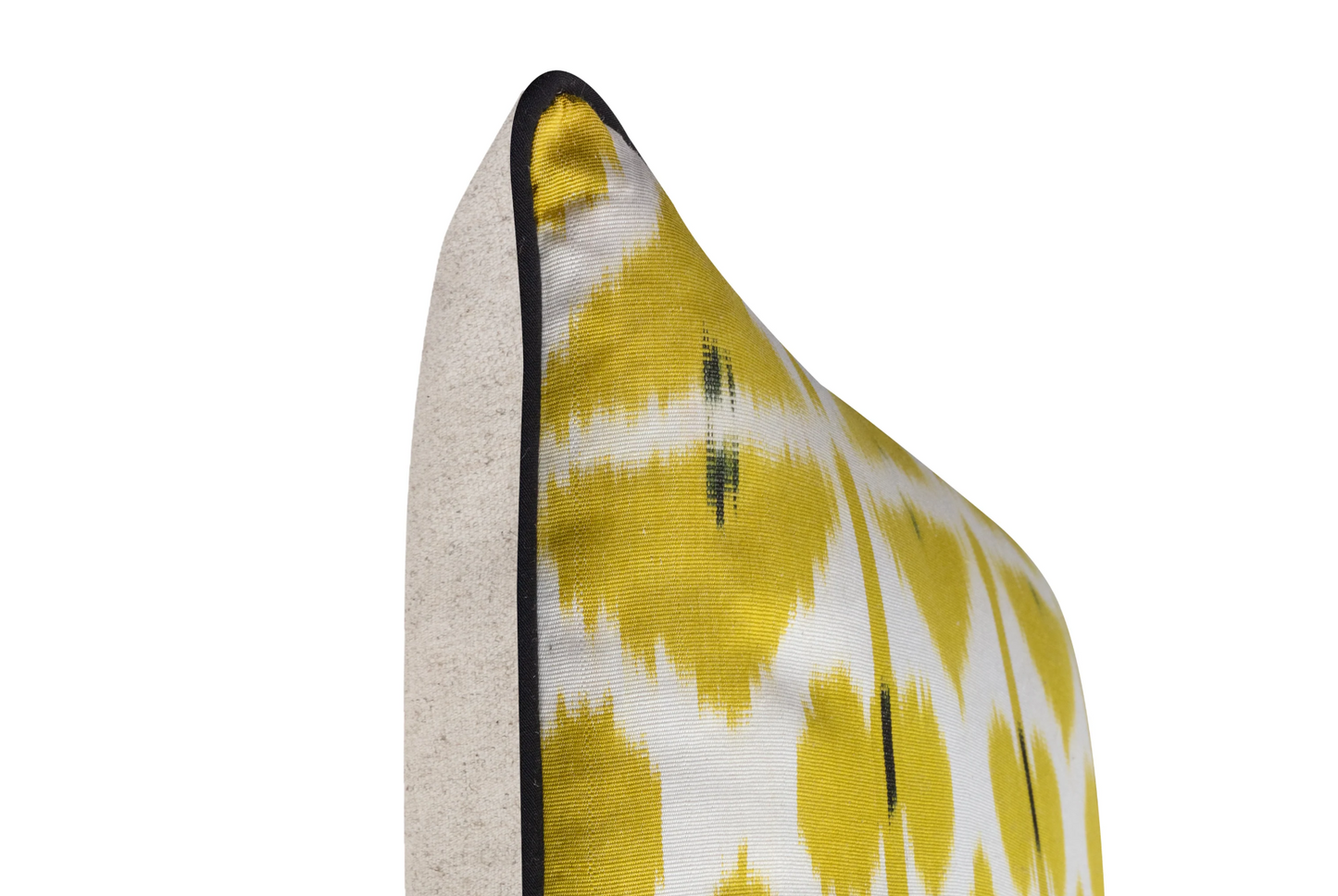 Kamile Silk Yellow Ikat Pillow