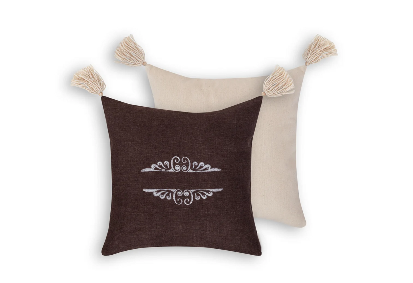 Pervin Block Print Chocolate Brown Pillow Cover