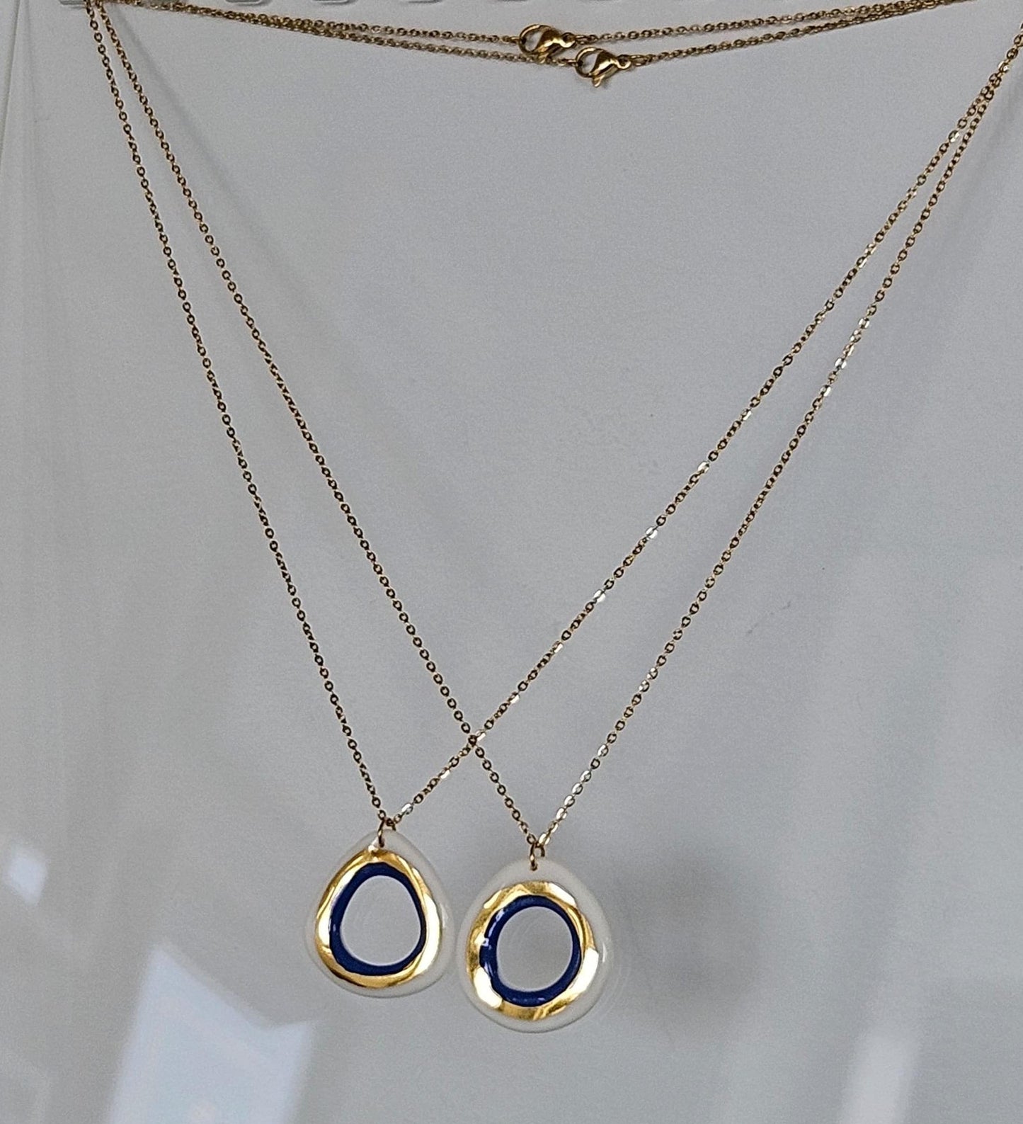 Uzay Porcelain Evil Eye Pendant Necklace