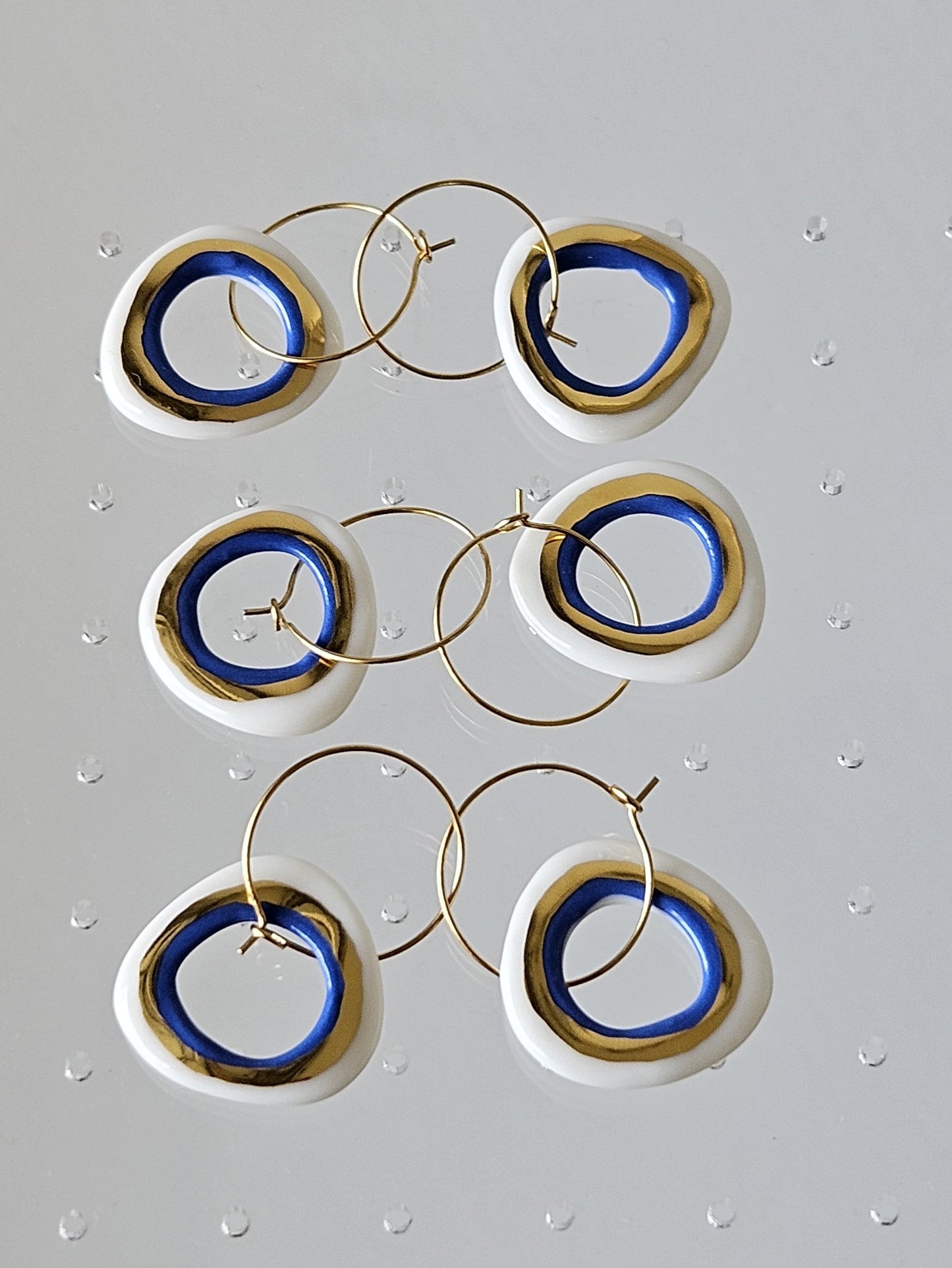 Uzay Porcelain Evil Eye Earrings