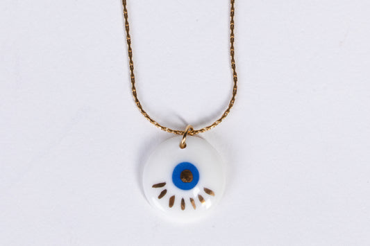 Moon Porcelain Pendant Necklace