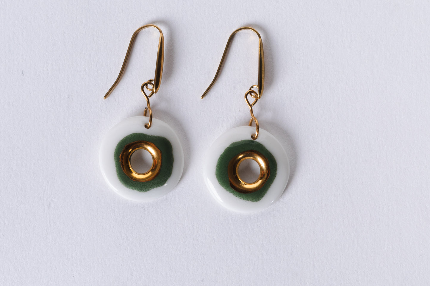 Nokta Green Porcelain Evil Eye Earrings