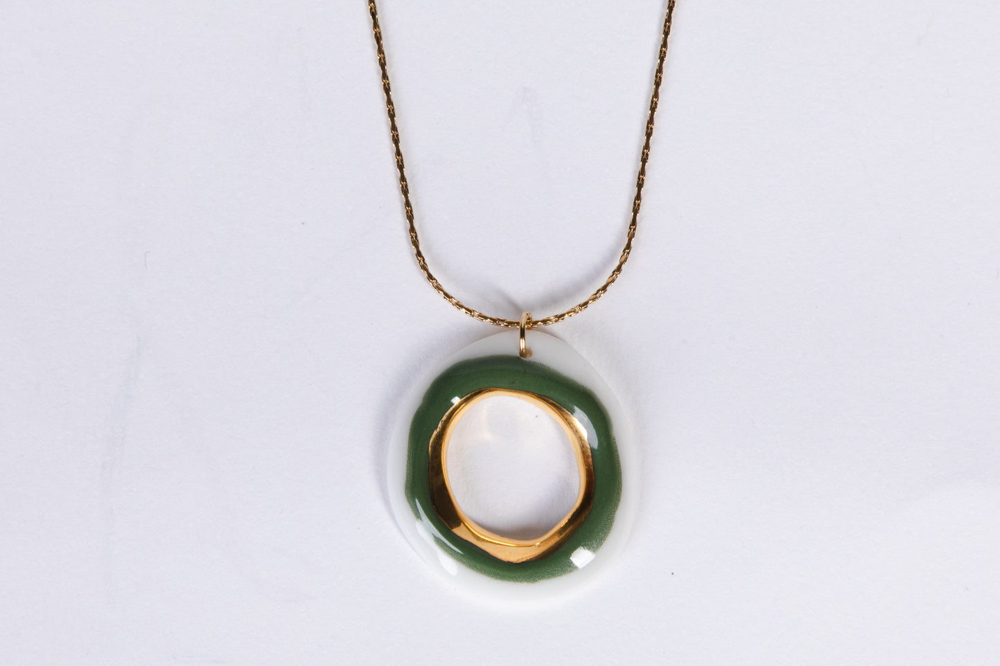 Uzay Green Evil Eye Pendant Necklace