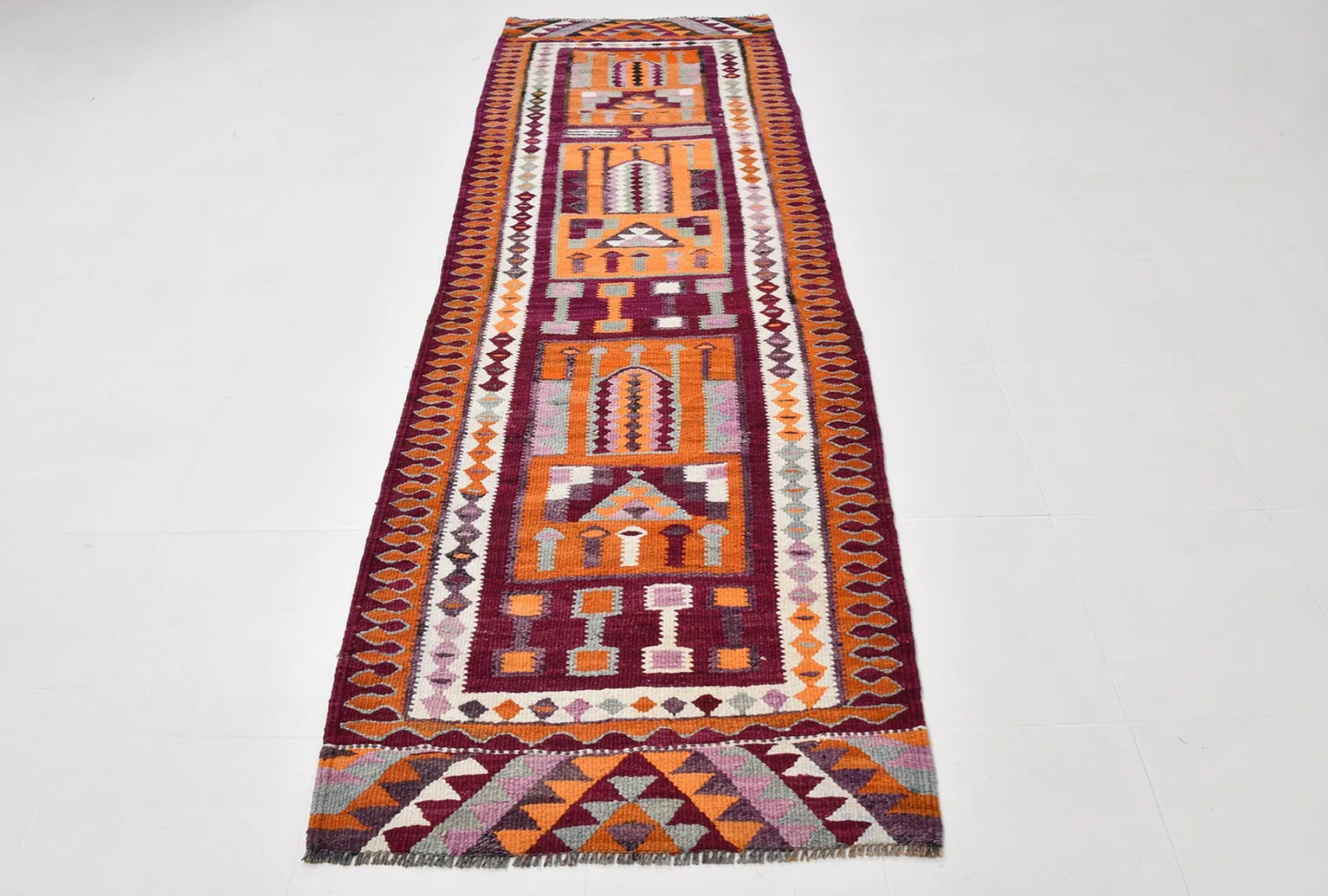 3'1" x 9'6" Vintage Anatolian Runner Kilim Rug