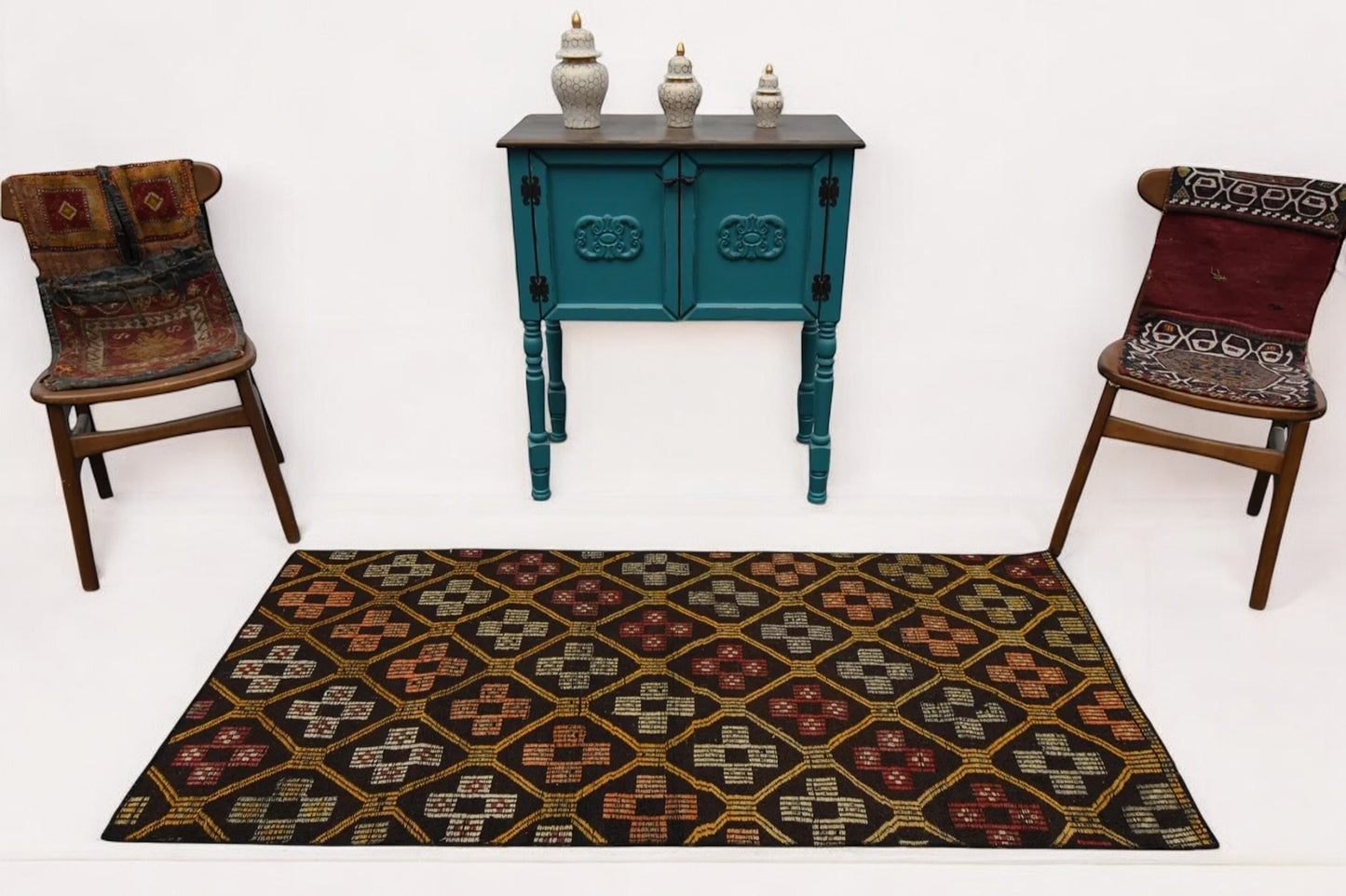 2.7x5.8 ft Vintage Cicim Kilim Runner