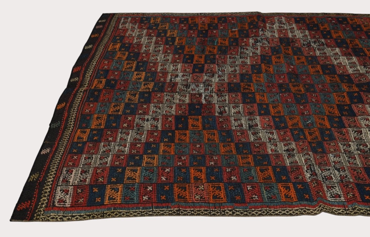 3'8" x 6'7" Vintage Cicim Rug