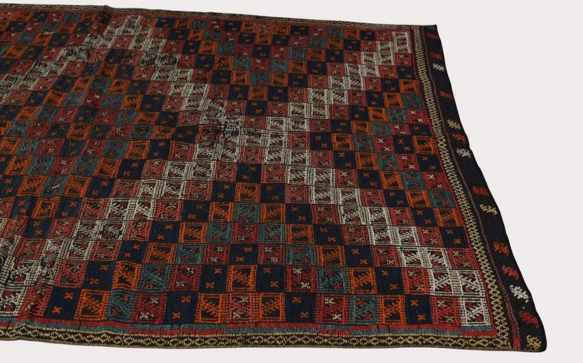3'8" x 6'7" Vintage Cicim Rug
