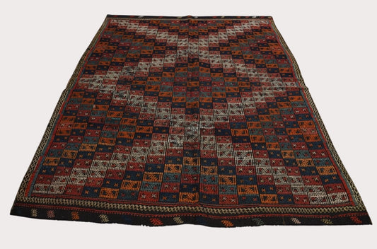 3'8" x 6'7" Vintage Cicim Rug