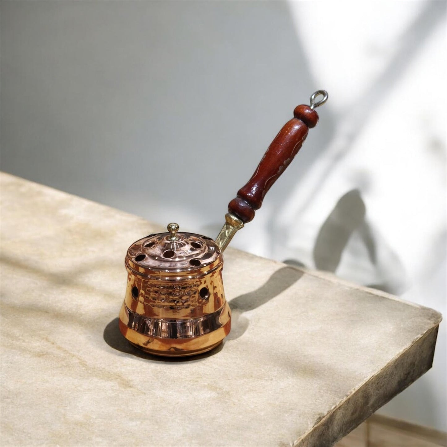 Riha Textured Copper Incense Holder