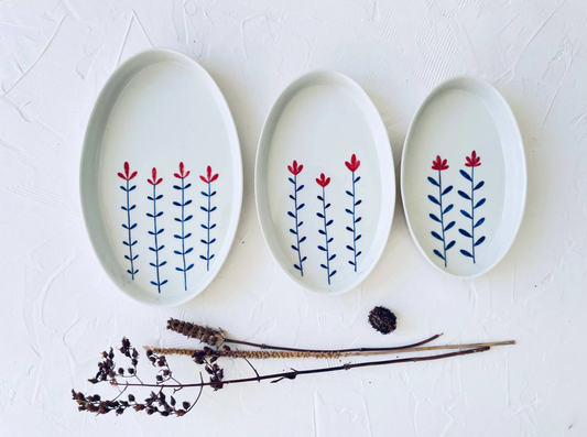 Amapola Porcelain Oval Plates