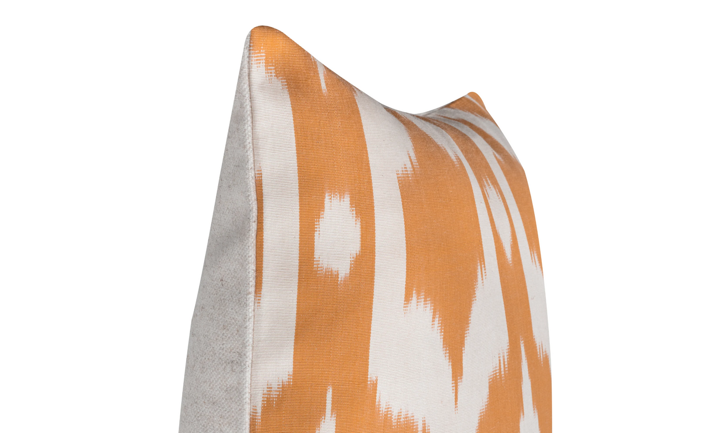 Emine Silk Orange Ikat Pillow Cover