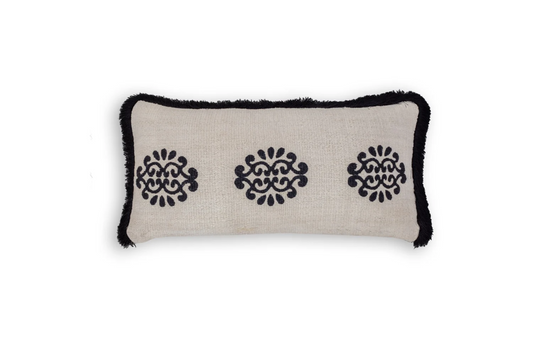 Miriam Block Print Gabardine Pillow Cover