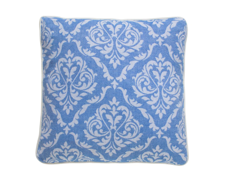 Harem Blue Damask Pillow Cover
