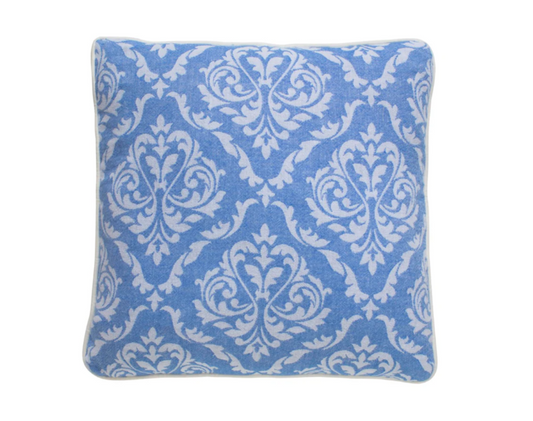 Harem Blue Damask Pillow Cover