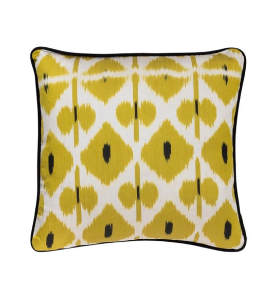 Kamile Silk Yellow Ikat Pillow