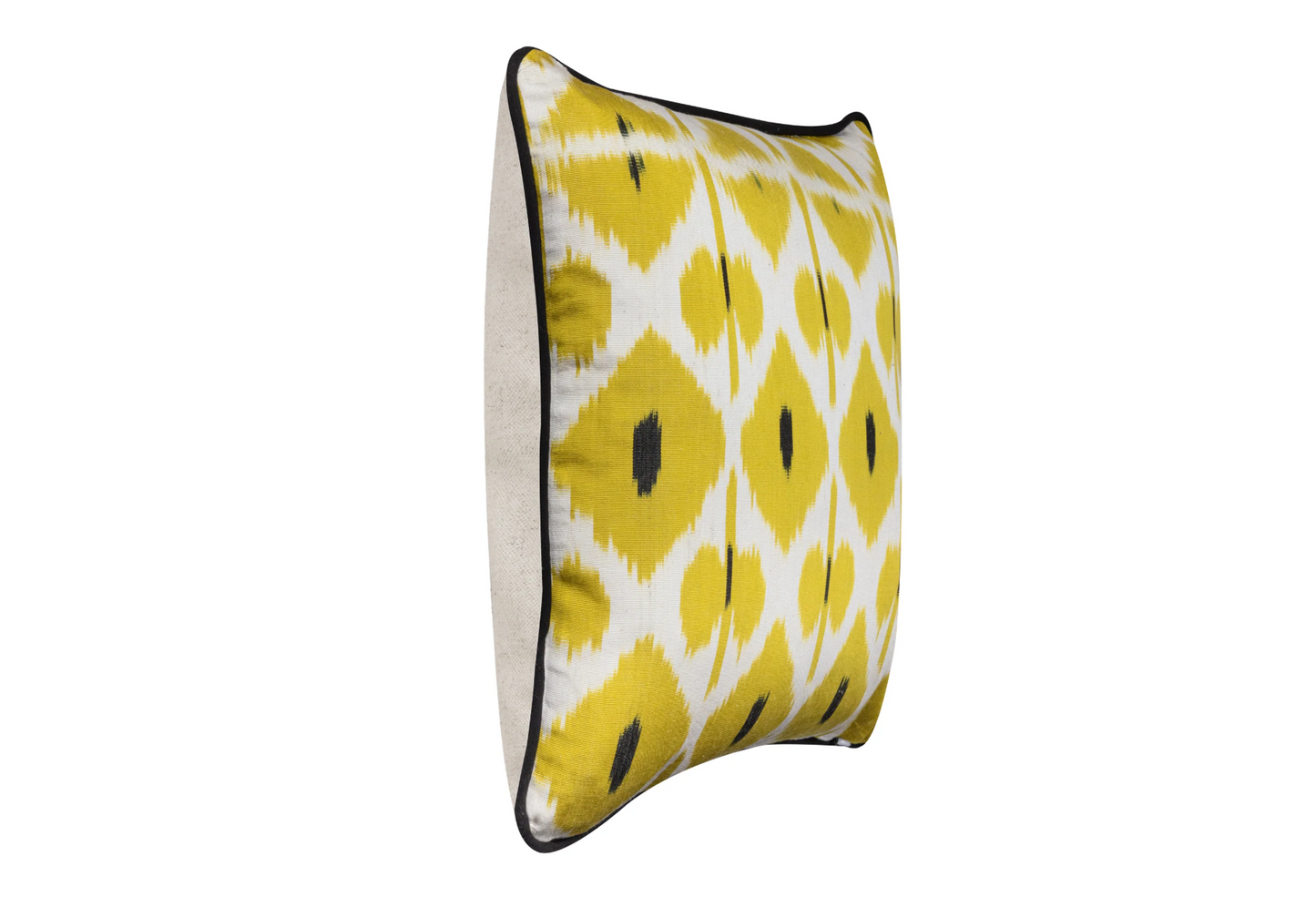 Kamile Silk Yellow Ikat Pillow