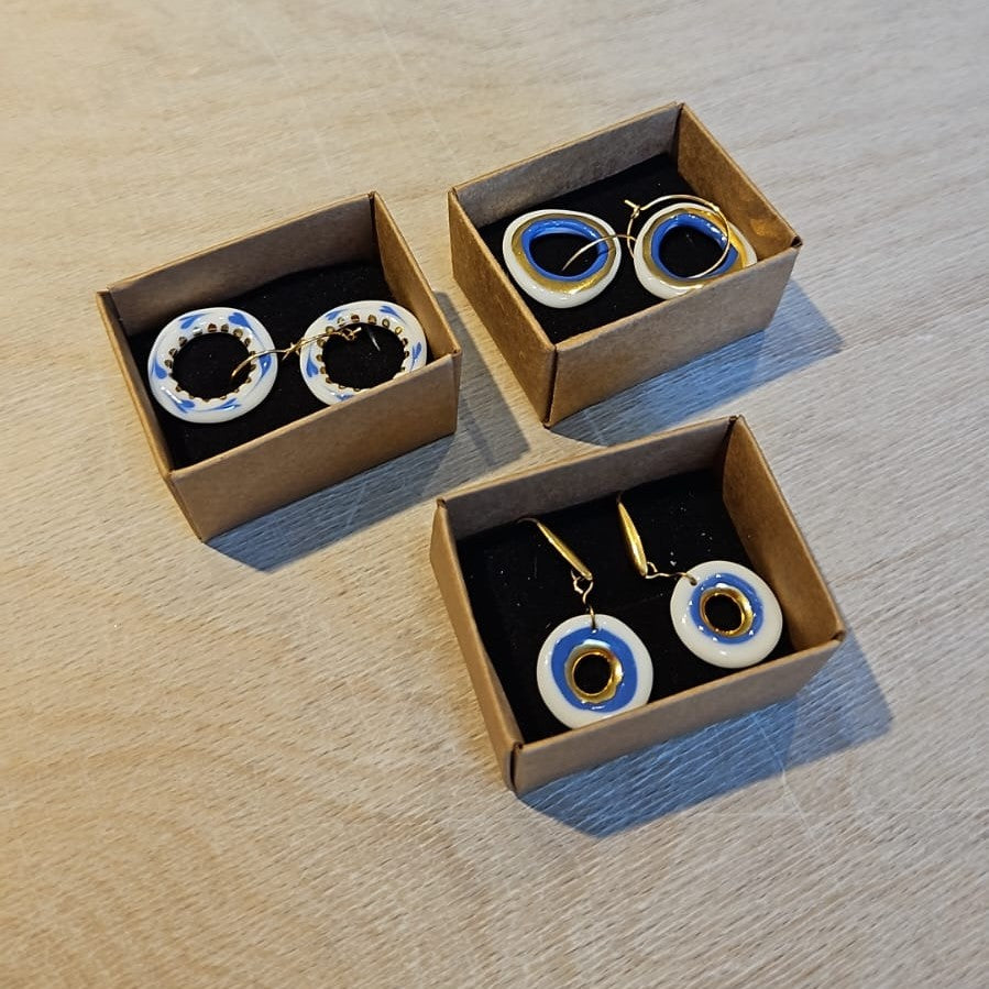 Nokta Porcelain Evil Eye Earrings