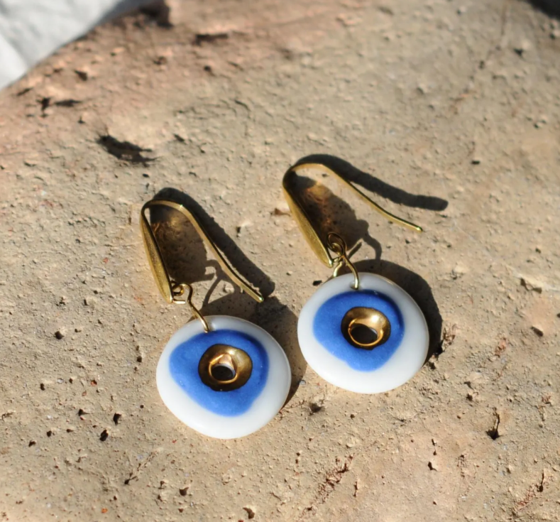 Nokta Porcelain Evil Eye Earrings