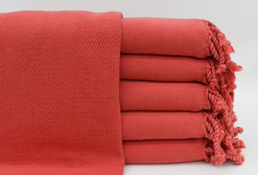 Poppy Stone-Washed Beach Towel/Throw Blanket