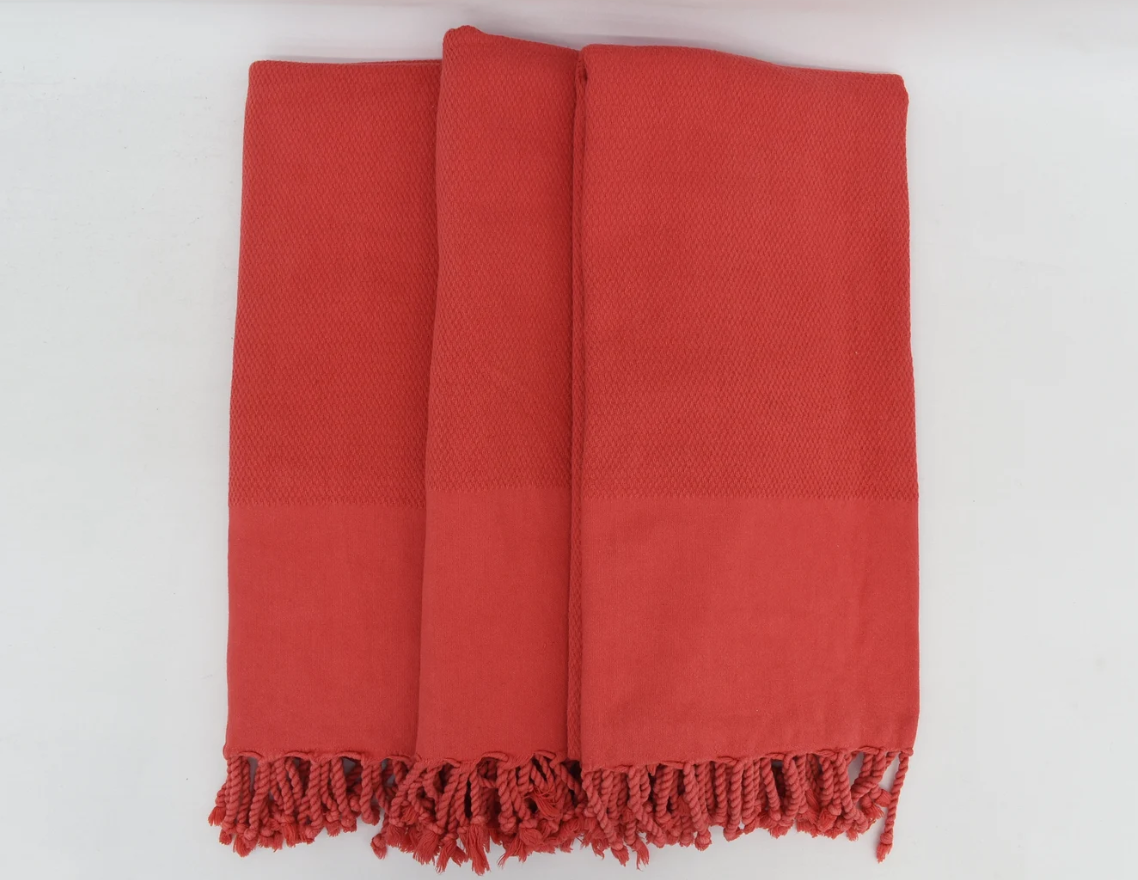Poppy Stone-Washed Beach Towel/Throw Blanket