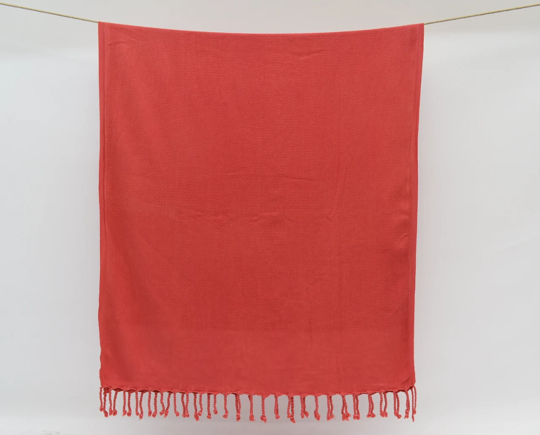 Poppy Stone-Washed Beach Towel/Throw Blanket