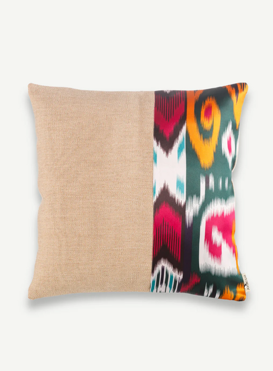 Süreyya Silk & Jute Ikat Throw Pillow