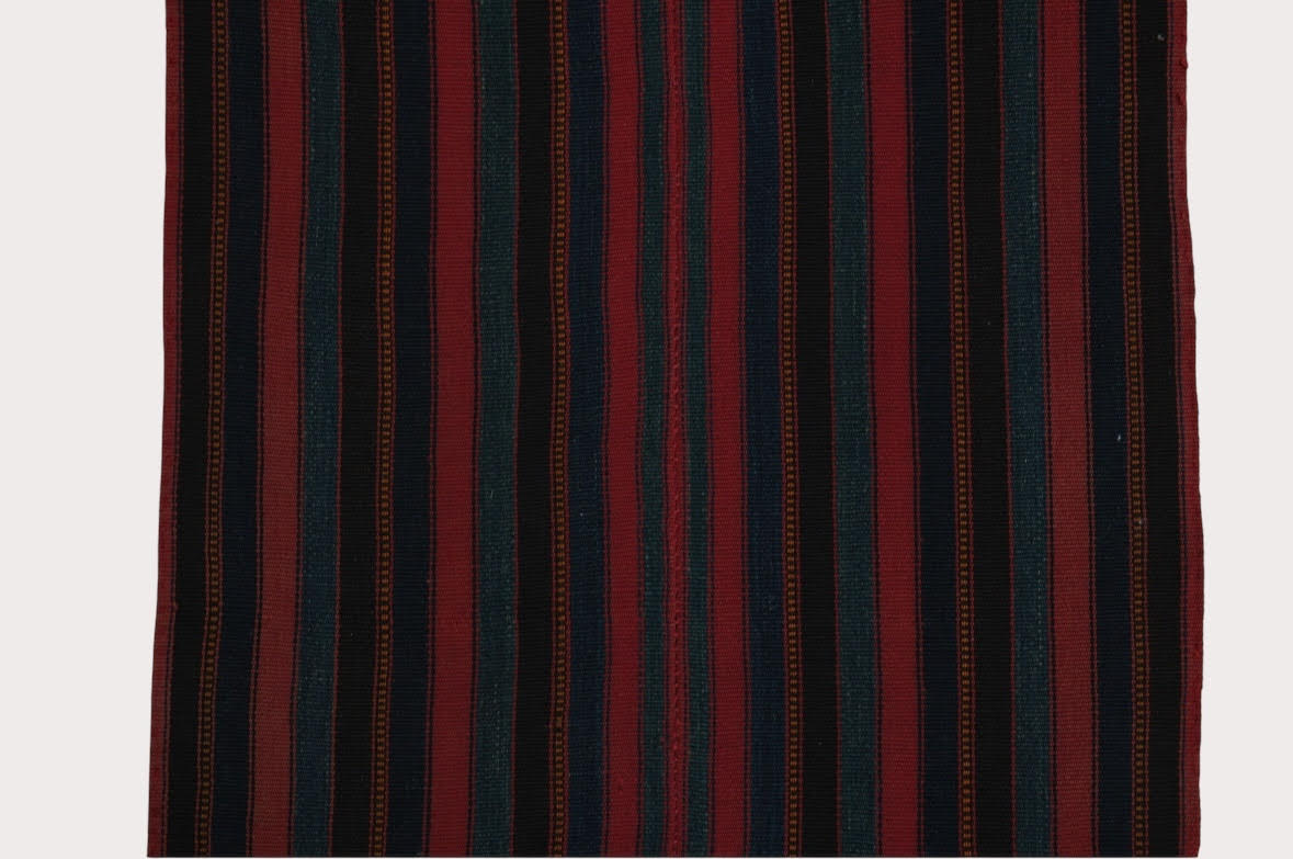 2.4 x 10.9 ft Vintage Striped Flatweave Runner