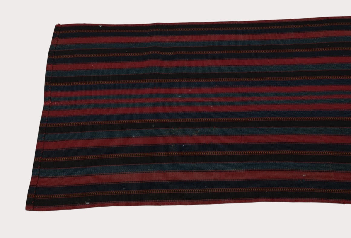 2.4 x 10.9 ft Vintage Striped Flatweave Runner