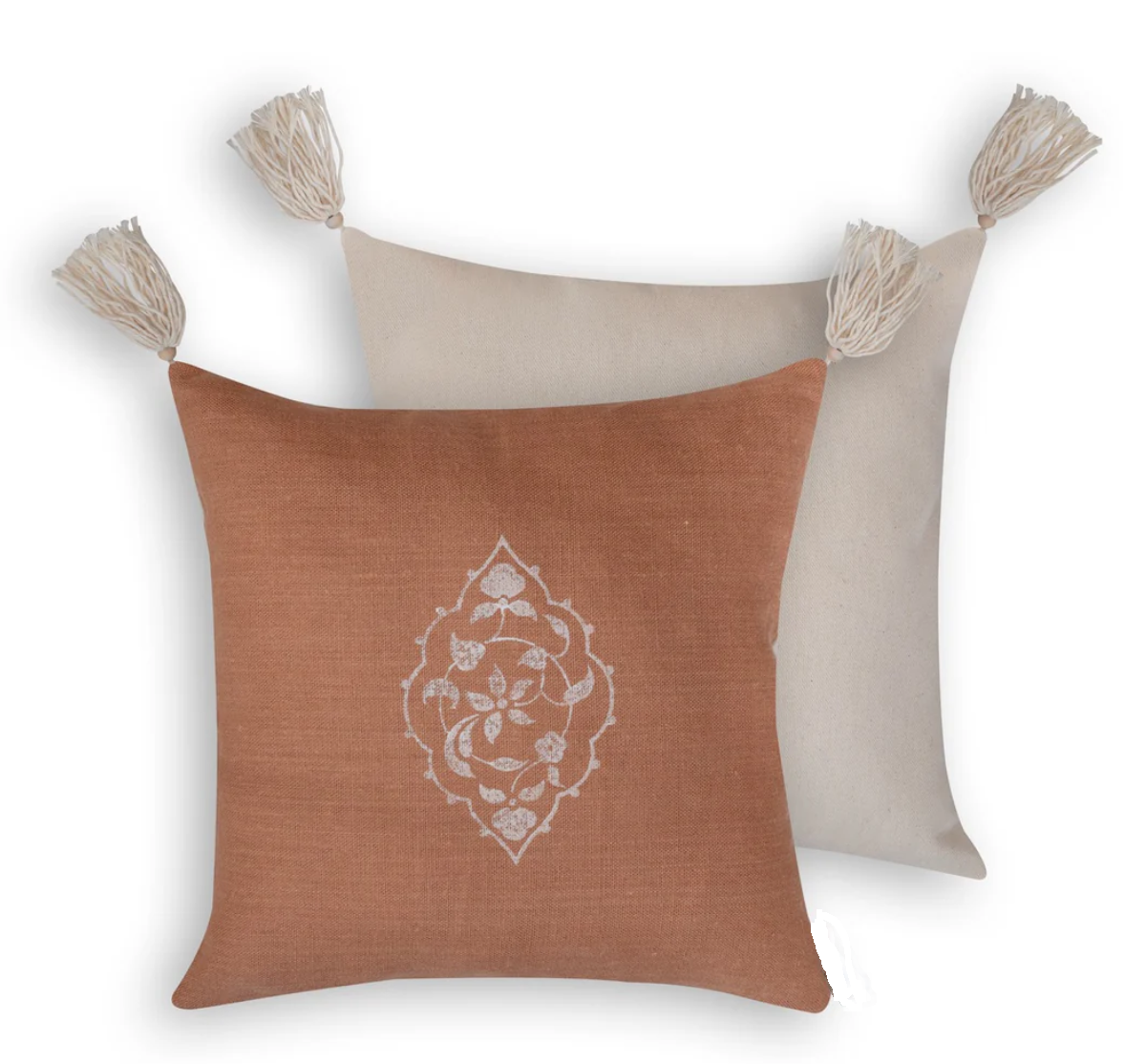 Pervin Block Print Terracotta Pillow Cover