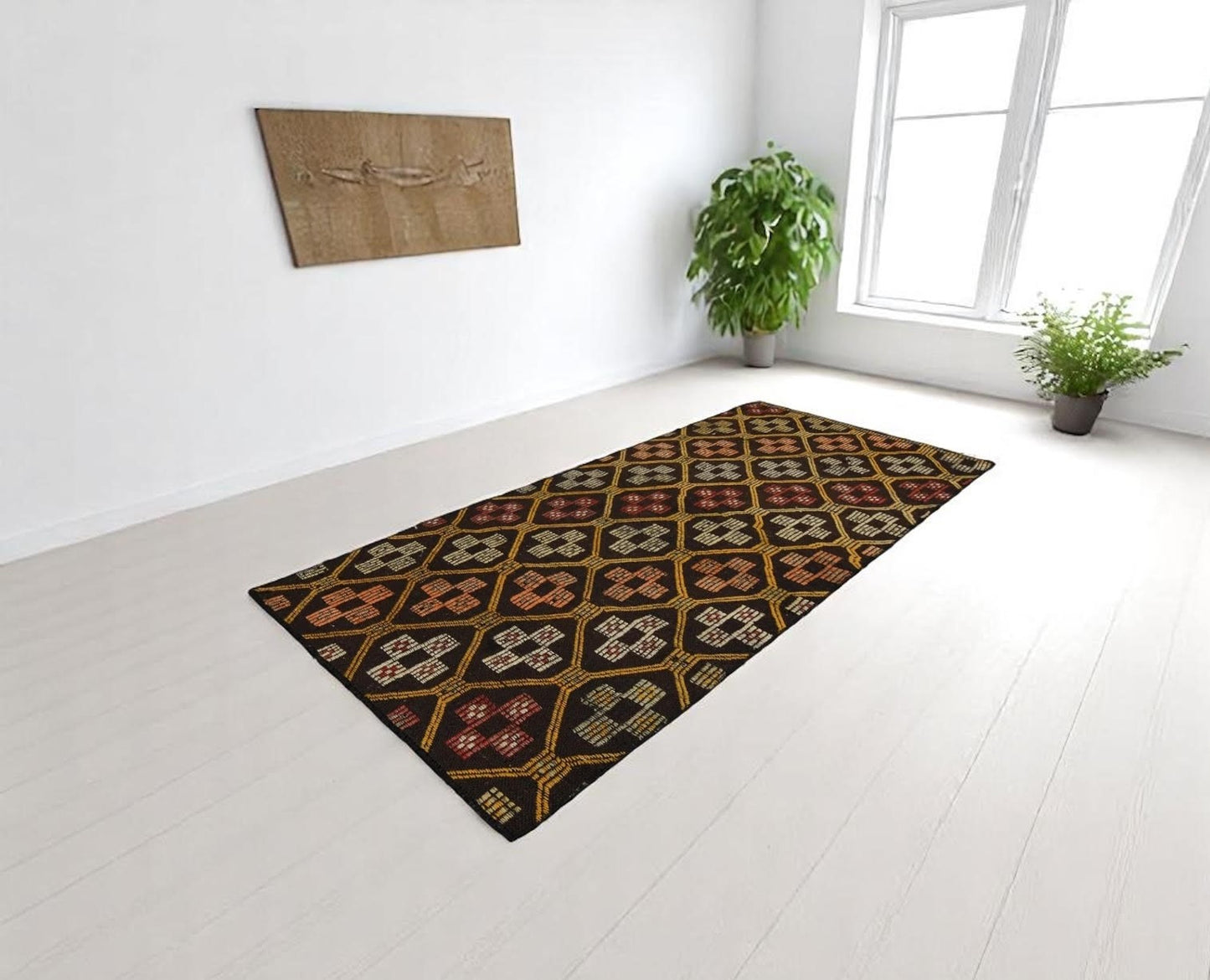 2.7x5.8 ft Vintage Cicim Kilim Runner